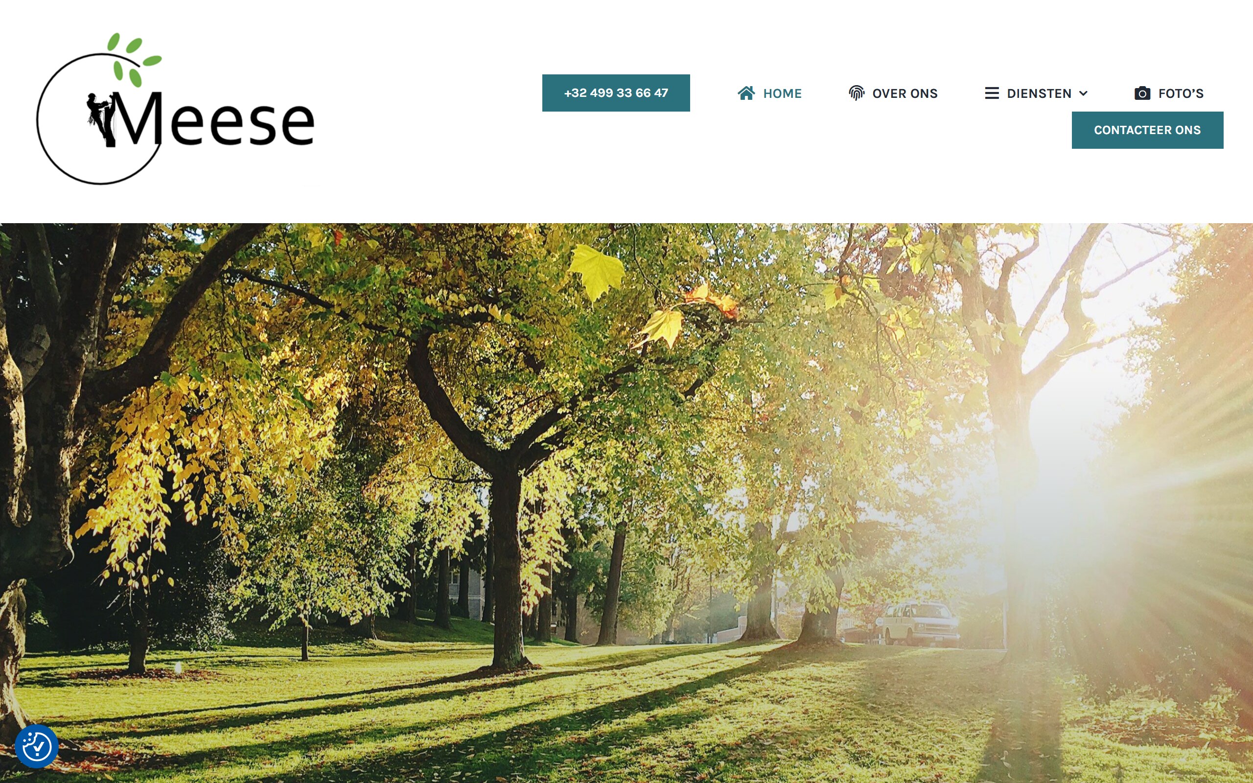 Startpagina van de website van tuinaannemer Joran Meese